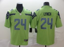 Seattle Seahawks 24# Marshawn Lynch green Color Rush Limited Jersey