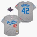 2024 World Series Champions Los Angeles Dodgers 42 Jackie Robinson gray throwback mlb jersey Honor Edition