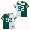 Green Bay Packers #92 Reggie White green white splits Throwback NFL jersey