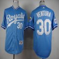 New Kansas Royals Yordano Ventura #30 Blue mlb jersey