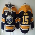 Buffalo Sabres #15 Jack Eichel Navy Blue yellow Hockey Hooded Sweatshirt