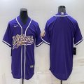 Nike Dallas Vikings blank purple baseball jerseys Joint name-BD