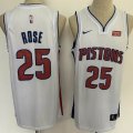 Nike Detroit Pistons #25 Derrick Rose white nba Jersey