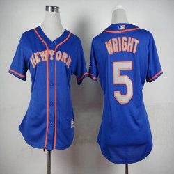 women New York Mets David Wright 5# Blue baseball jersey