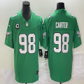 Nike Philadelphia Eagles #98 Jalen Carter Green throwback Color Rush Limited Jersey C Patch-BD