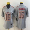 Women Nike Kansas City Chiefs #15 Patrick Mahomes gray color rush limited jerseys