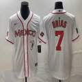 2023 World Cup Mexico #7 Julio Urias white majestic baseball jerseys 69