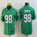 Youth Nike Philadelphia Eagles #98 Jalen Carter green Color Rush Limited Jersey -BD 03