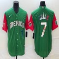 2023 World Cup Mexico #7 Julio Urias green red majestic baseball jerseys 05