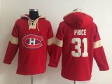 Montreal Canadiens Carey Price 31# Red Ice Hockey Hooded Sweatshirt