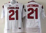 Youth South Carolina Gamecocks #21 Marcus Lattimore College Football white Jersey