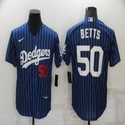 Nike Los Angeles Dodgers #50 Mookie Betts blue majestic baseball Jersey-BD