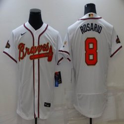 Nike Atlanta Braves #8 Eddie Rosario white Flexbase Authentic Collection Jersey