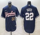 Nike New York Yankees #22 Juan Soto blue MLB baseball Jersey Joint name -BD 01