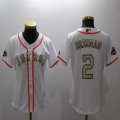 Women nike Houston Astros #2 Alex Bregman white majestic baseball jerseys