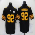 Pittsburgh Steelers #92 James Harrison Nike black yellow Color Rush Limited Jersey-BD