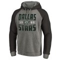 Men's Dallas Stars Fanatics Branded Ash Timeless Collection Antique Stack Big & Tall Tri-Blend Raglan Pullover Hoodie