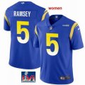 Women Nike Rams #5 Jalen Ramsey blue Color Rush Limited Jersey