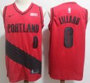 Nike Portland Trail Blazers #0 Damian Lillard red basketball Jersey-S8