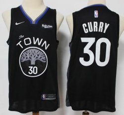 Golden State Warriors #30 Stephen Curry black NBA basketball jerseys city version -s8