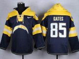 San Diego Chargers #85 Antonio Gates blue yellow nfl Hooded Sweatshirt(1)