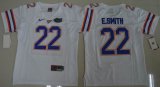 Youth Florida Gators E.Smith 22 College Football Jersey -white