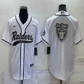 Nike Oakland Raiders blank white baseball jerseys Joint name-BD 01