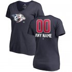 Women's Nashville Predators Fanatics Branded Navy Personalized Name and Number Banner Wave V-Neck T-Shirt