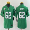 Youth Nike Philadelphia Eagles #62 Jason Kelce green throwback Color Rush Limited Jersey C patch