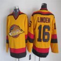 Vancouver Canucks #16 Trevor Linden yellow CCM Hockey Jersey