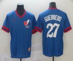 Nike Montreal Expos #27 Vladimir Guerrero blue throwback baseball jerseys