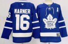 Toronto Maple Leafs #16 Mitch Marner blue hockey jersey with A patch-PD