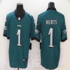 Nike Philadelphia Eagles #1 Jalen Hurts green Color Rush Limited Jersey