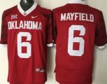 Custom Oklahoma Sooners 6 Baker Mayfield red youth College Football Jersey