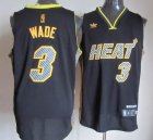 Adidas Miami Heat #3 Dwyane Wade Black NBA Revolution 30 Jerseys