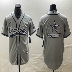 Nike Dallas Cowboys blank gray baseball jerseys Joint name-BD