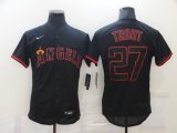 Nike Anaheim Angels #27 Mike Trout black Flexbase Authentic Collection Jersey-BD