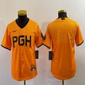 Youth Nike Pittsburgh Pirates blank gold majestic baseball jerseys city version 02