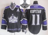 Los Angeles Kings #11 Anze Kopitar Black 2014 NHL champion Jersey