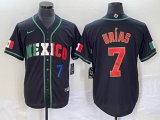 2023 World Cup Mexico #7 Julio Urias black majestic baseball jerseys 105