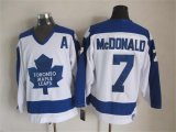 Toronto Maple Leafs #7 McDonald CCM white nhl hockey jersey A patch