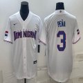 2023 World Cup Dominican Republic's #3 Jeremy Pena white majestic baseball jerseys 06