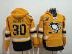 Pittsburgh Penguins #30 Matt Murray Yellow Hockey Hooded Sweatshirt