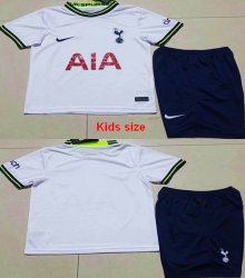 2022-2023 Tottenham Hotspur Club white blue kid soccer jerseys home