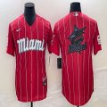 Nike Florida Marlins blank red majestic baseball jerseys big logo-BD