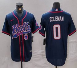 Nike Buffalo Bills #0 Keon Coleman dark blue baseball jersey Joint Name 02