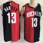 Nike Houston Rockets #13 James Harden red black Split nba jersey-LT