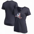 Women's New York Mets Fanatics Branded Navy 2018 Memorial Day Banner State Plus Size V-Neck T-Shirt