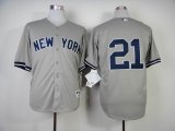 New York Yankees #21 Grey mlb baseball Jerseys