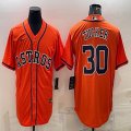 Nike Houston Astros #30 Kyle Tucker orange baseball jerseys -BD 02